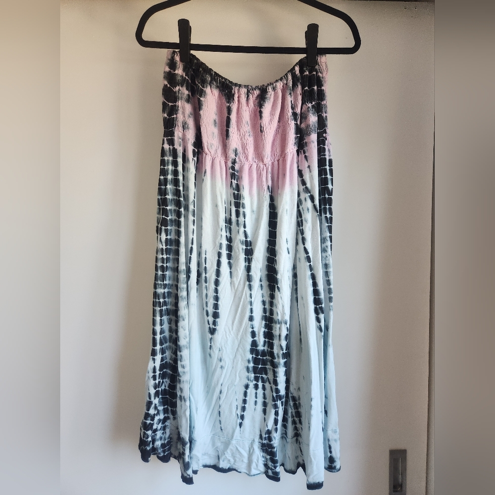 Raviya Tie-Dyed Waterfall-Hem Tube Dress Cover-Up XL - Picture 3 of 8